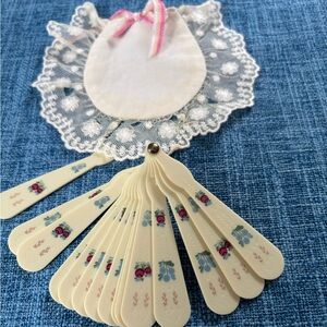 American Girl ELIZABETH MEET  accessories Pinner Cap Lace & FAN Lot